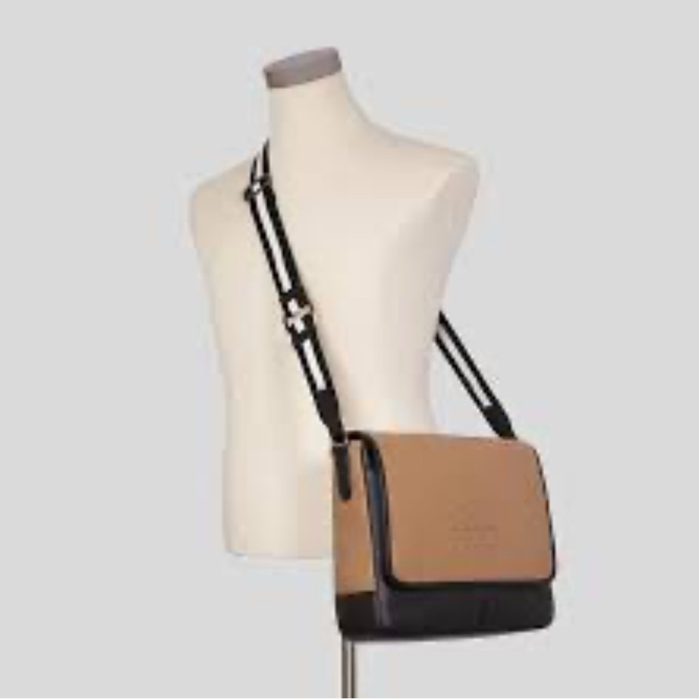 Stylish COACH Tan and Black  Unisex Bag